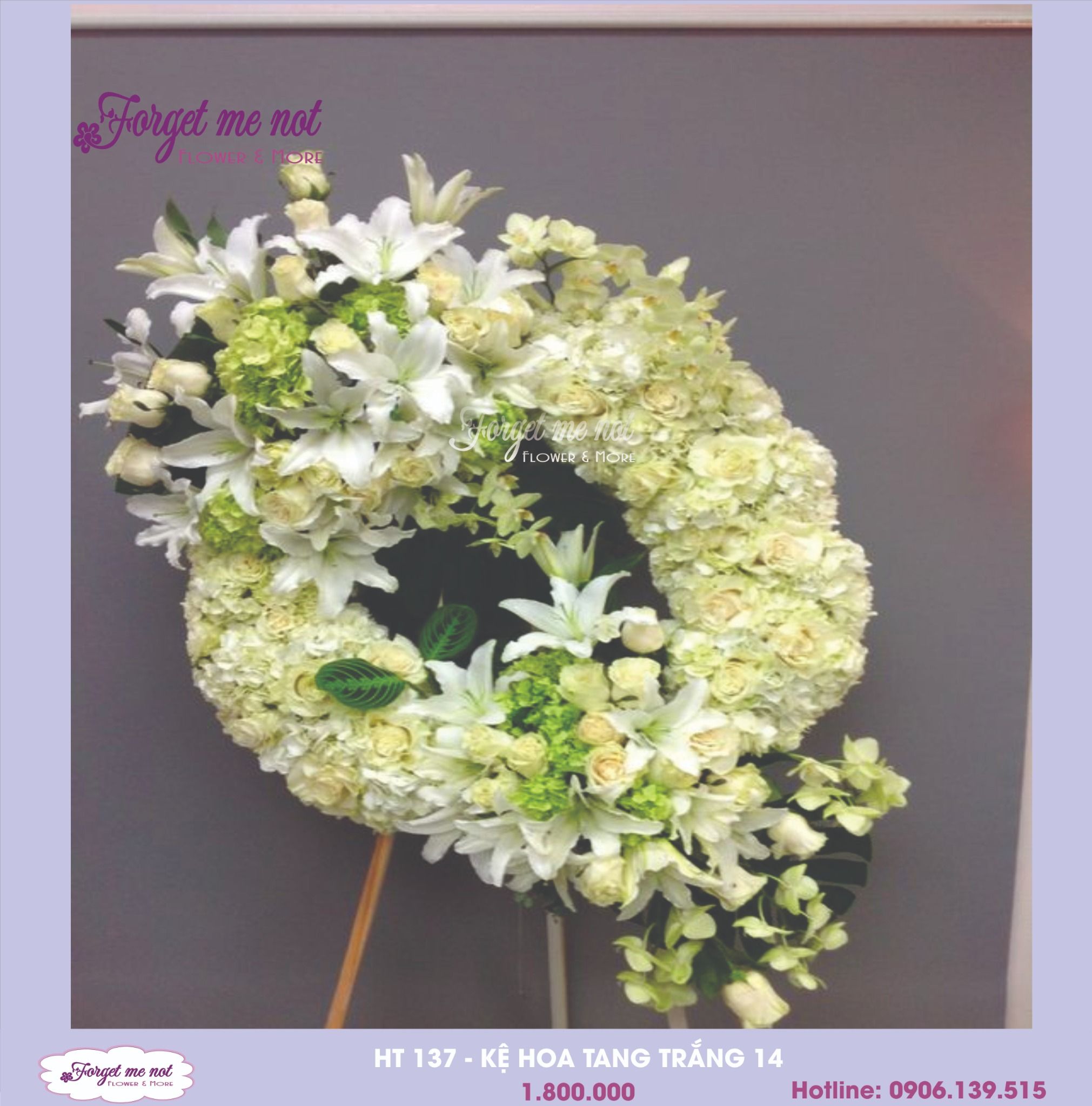  HT137- KỆ HOA TANG TRẮNG 14 