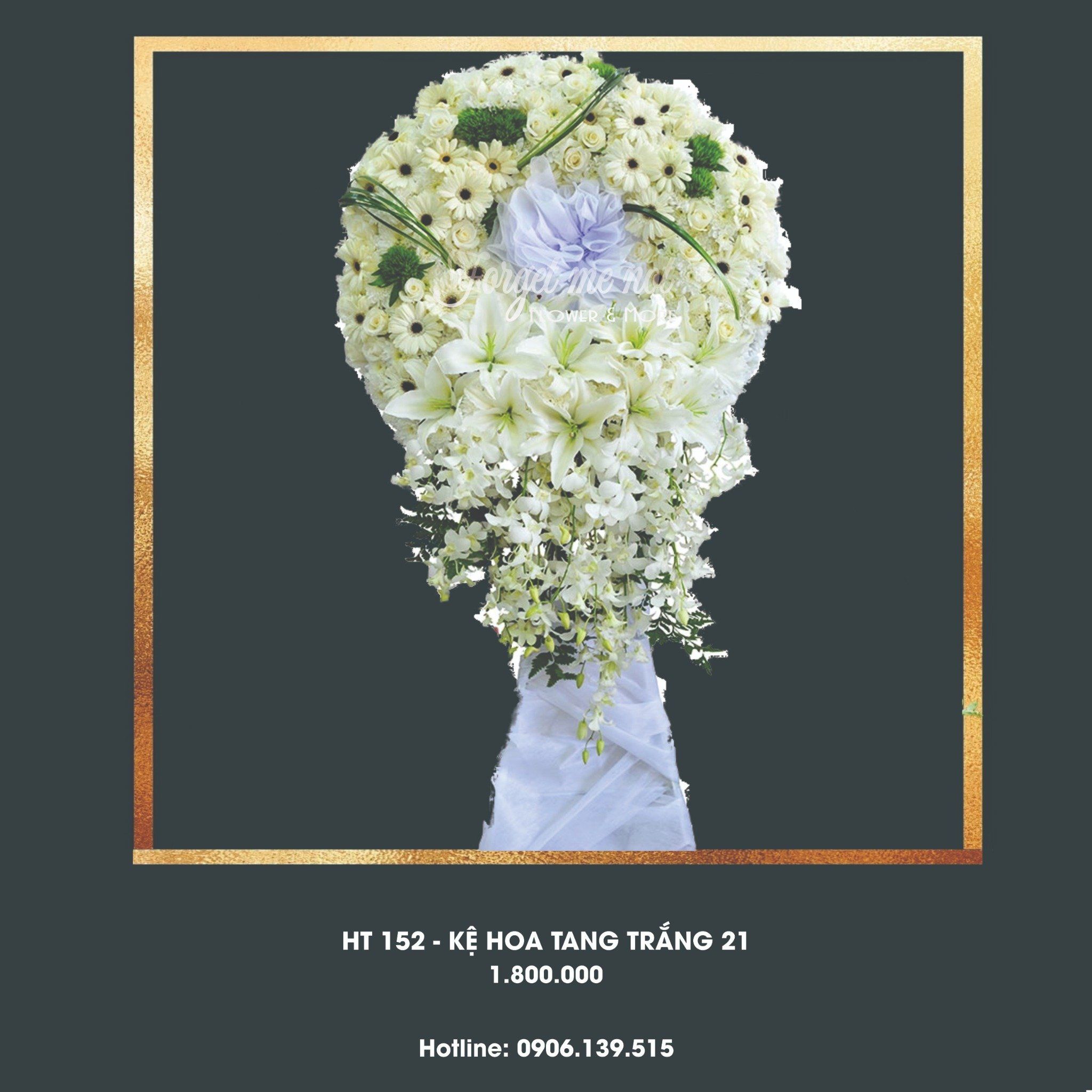  HT152 - KỆ HOA TANG TRẮNG 21 