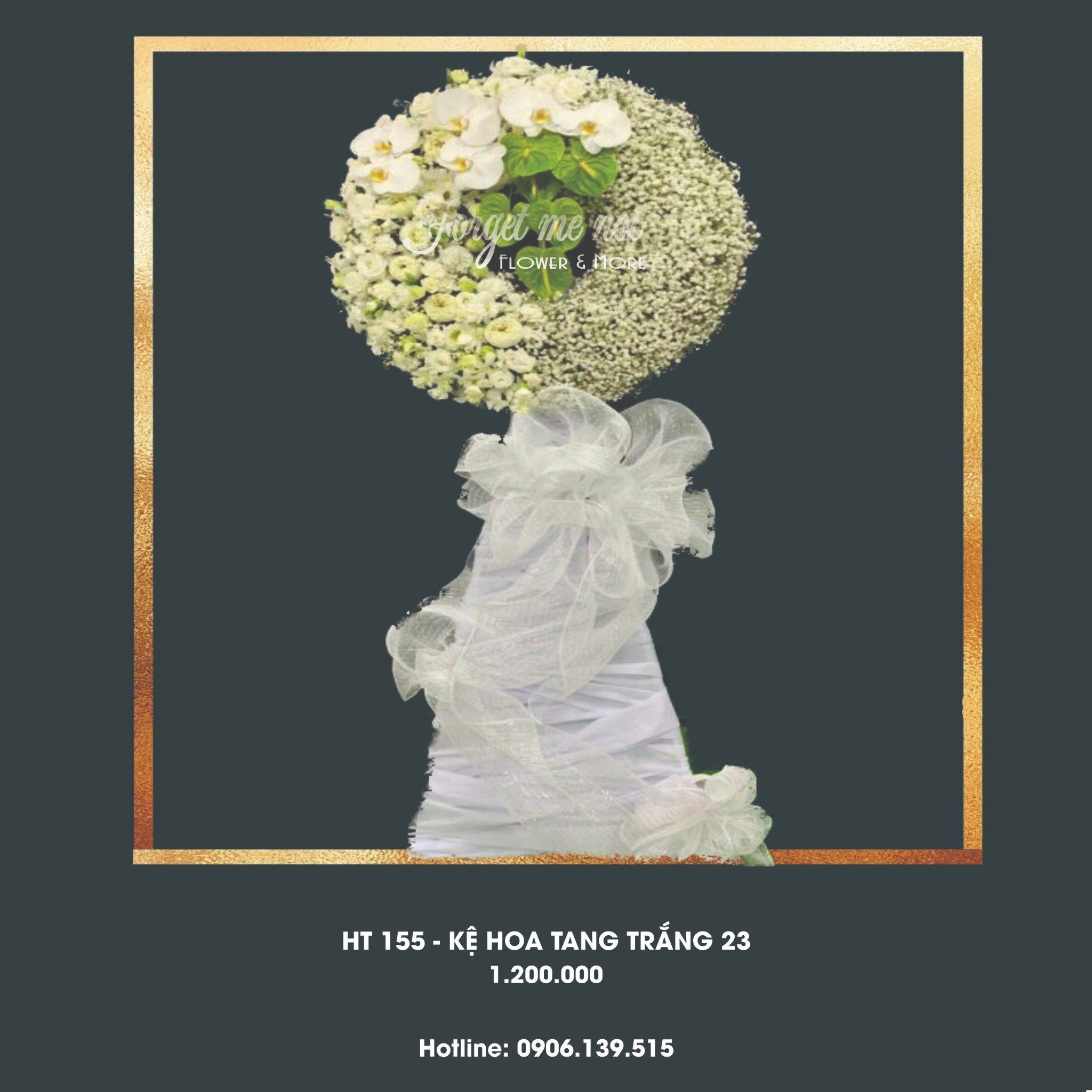  HT155 - KỆ HOA TANG TRẮNG 23 
