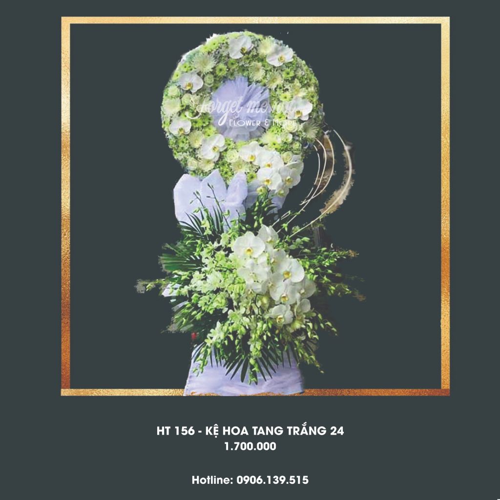  HT156 - KỆ HOA TANG MÀU TRẮNG 23 
