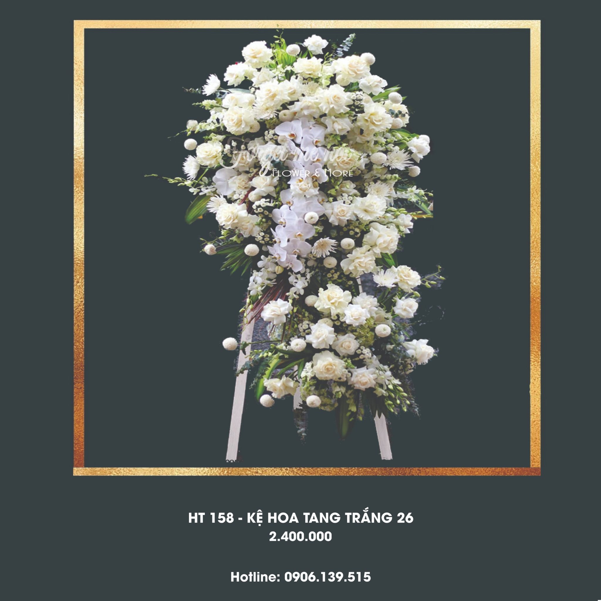  HT158 - KỆ HOA TANG TRẮNG 26 