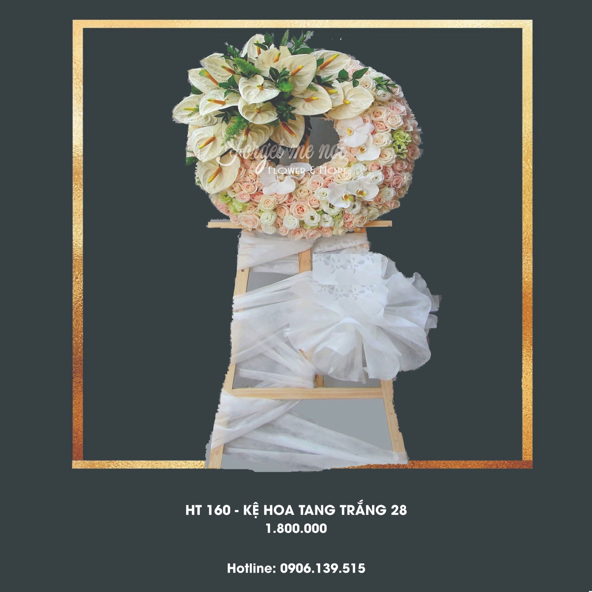  HT160 - KỆ HOA TANG MÀU TRẮNG 28 