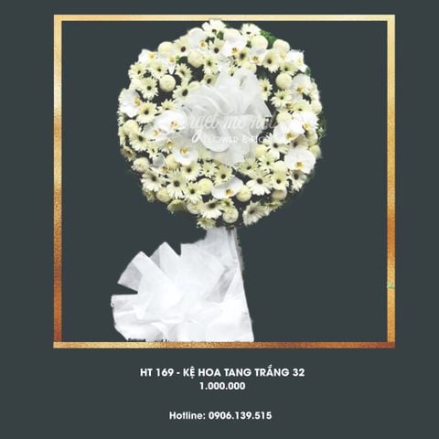  HT 169 - KỆ HOA TANG TRẮNG 32 