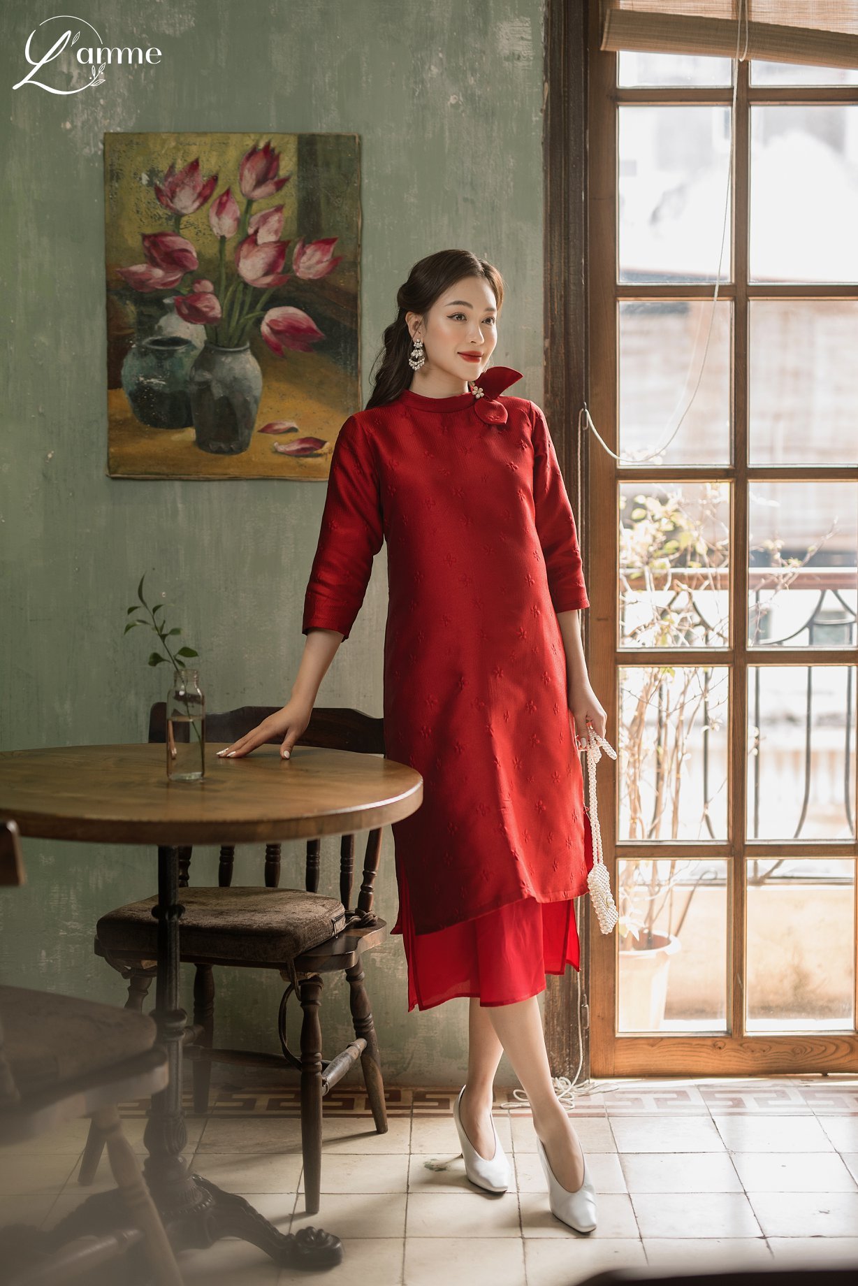 Áo Dài Bầu Cách Tân Chất Gấm Cao Cấp Linh Lan Thanh Lịch, Sang Trọng