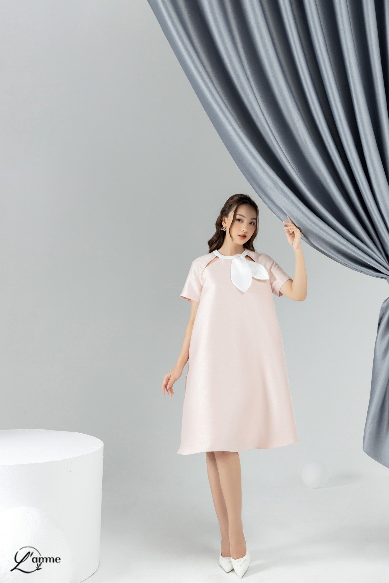 Váy bầu công sở hàng thiết kế chất voan tơ cao cấp