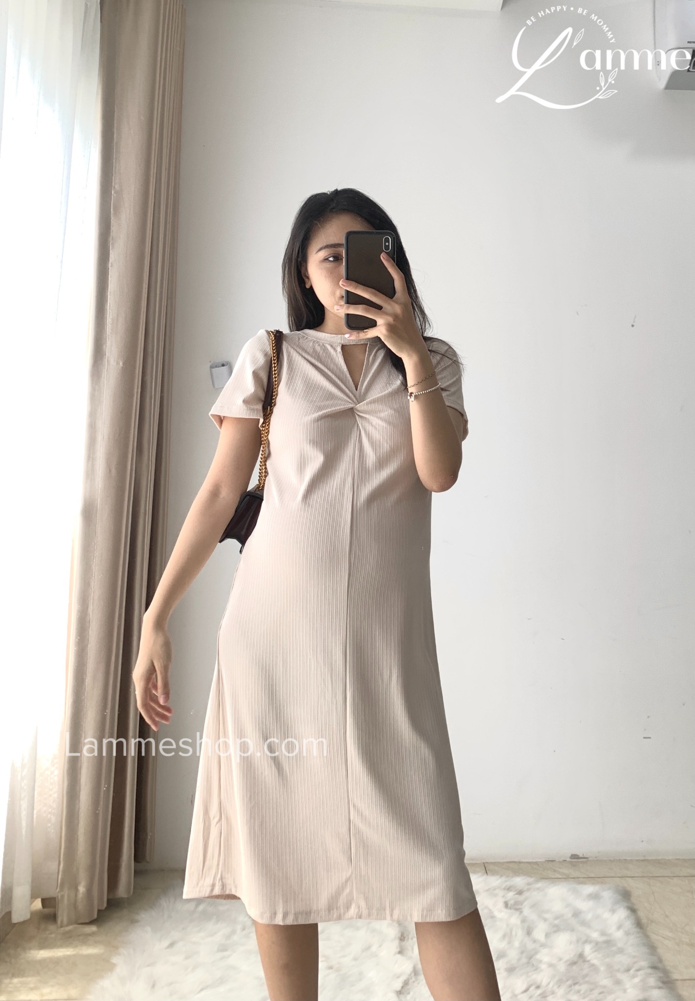 Váy Bầu Len Thu Đông Cổ Tròn Dáng Dài Cao Cấp  Mềm Mịn Giữ Ấm Tốt  LAMME