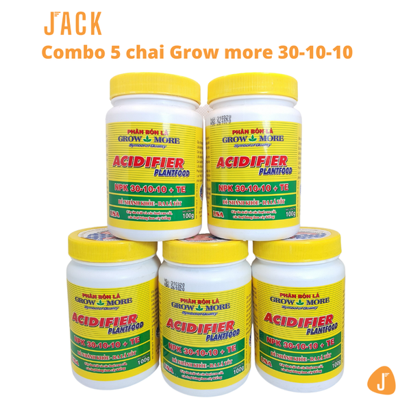  Combo 5 chai Phân bón lá NPK Grow More 30-10-10 