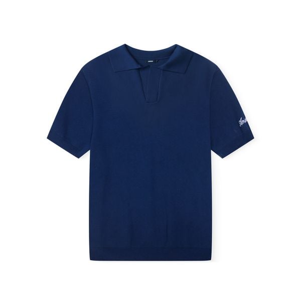  AB WOOL KNIT POLO SHIRT - Navy 