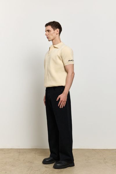  AB WOOL KNIT POLO SHIRT - Beige 