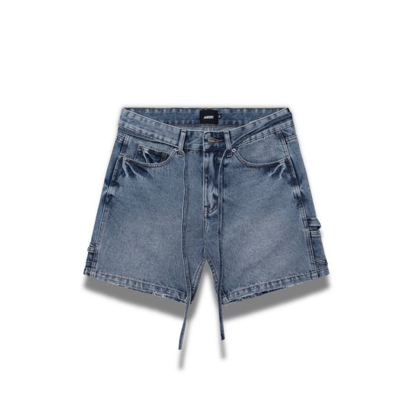  Carpenter Wide Leg Denim Shorts - Salt Blue 