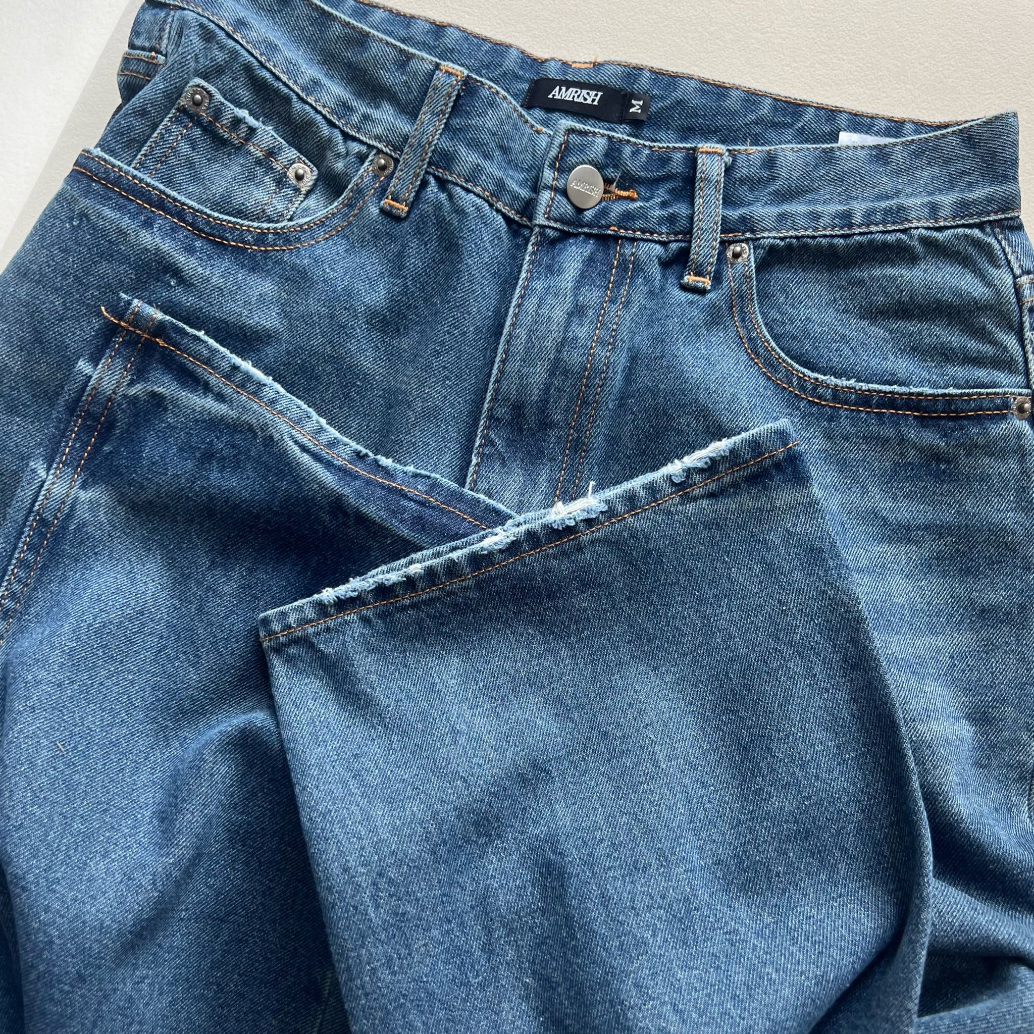  Straight Denim Baggy Jeans - Ocean Blue 
