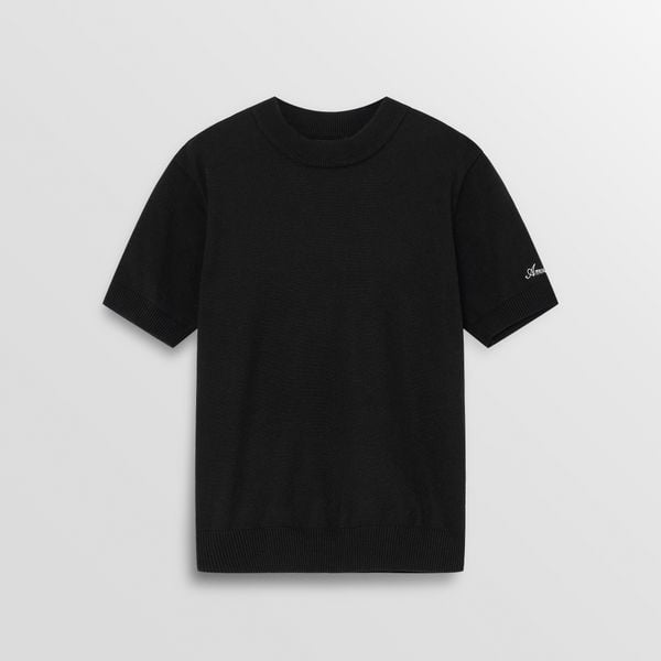  AB WOOL KNIT TSHIRT - BLACK 