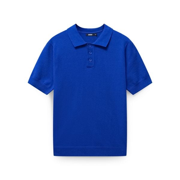  Blank Knit Polo Shirt - Royal Blue 