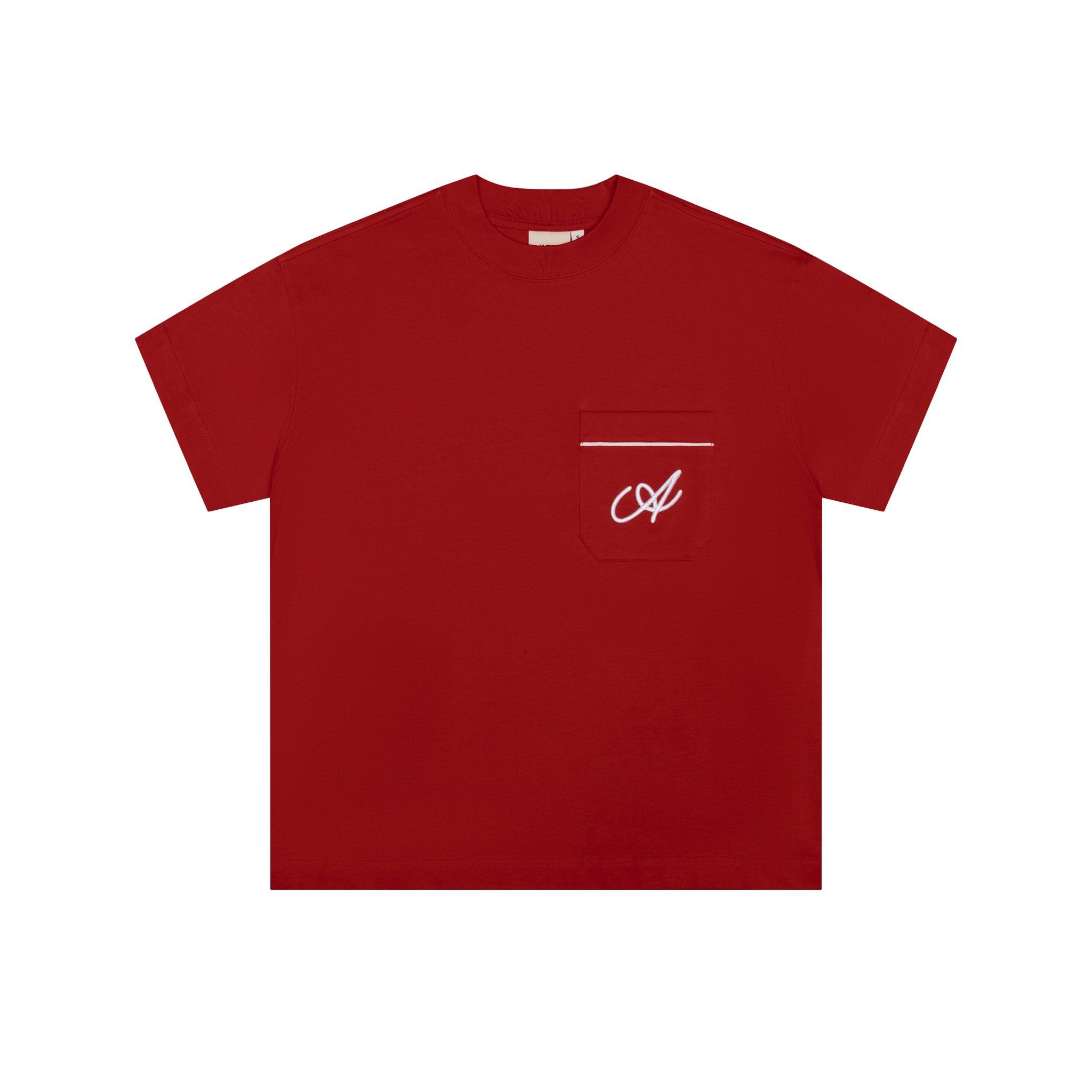  Embroidery Pocket TShirt - Red 