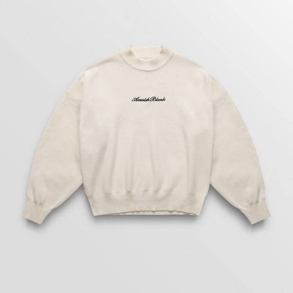  AB WOOL KNIT SWEATER - CREAM 