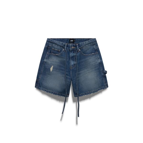  Carpenter Wide Leg Denim Shorts - Storm Blue 