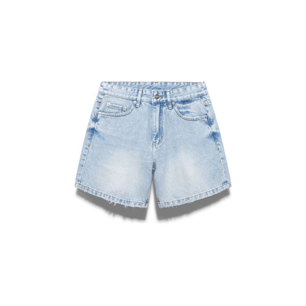  Wide Leg Denim Shorts - Retro Blue 