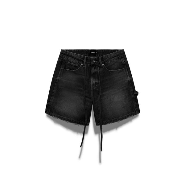  Carpenter Wide Leg Denim Shorts - Dark Grey 