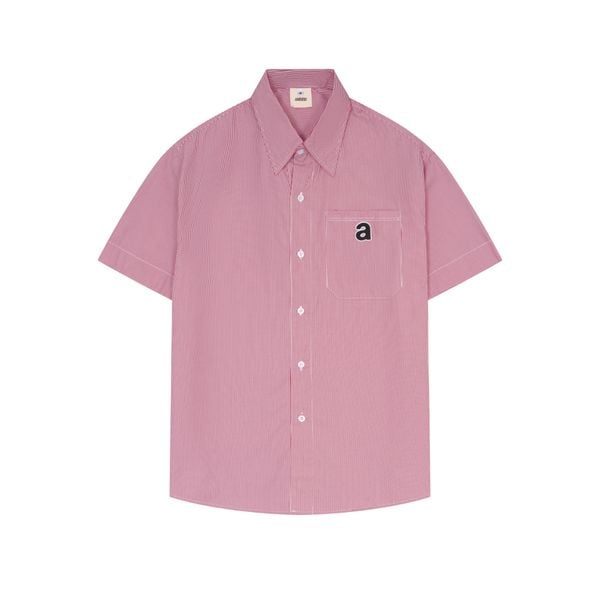  Premium Striped Short Sleeves Oxford Shirt - Red 