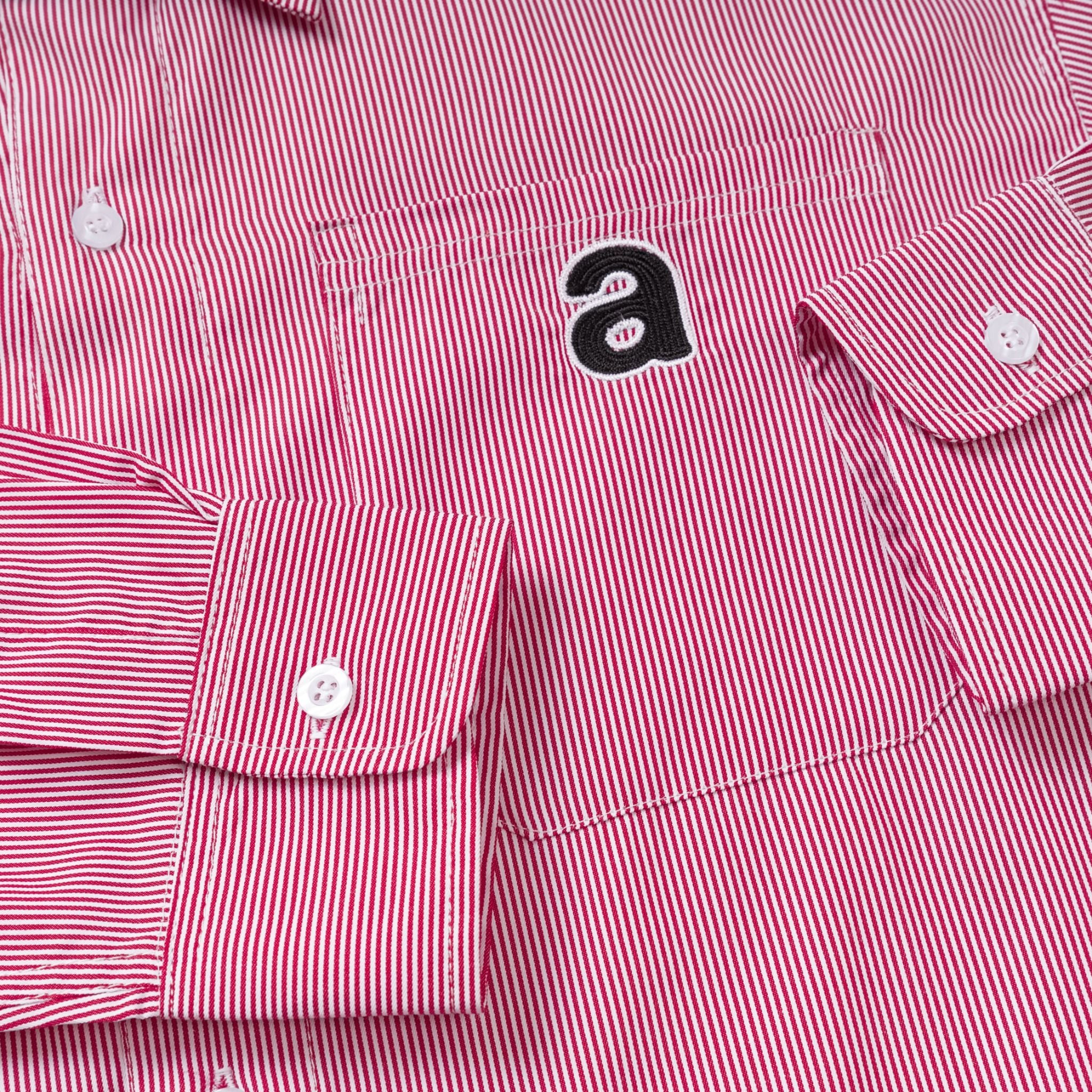  Premium Striped Oxford Shirt - Red 