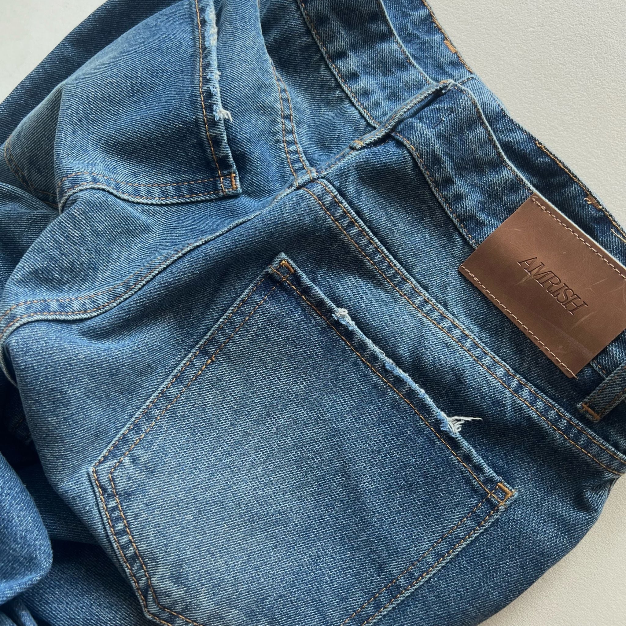  Straight Denim Baggy Jeans - Ocean Blue 