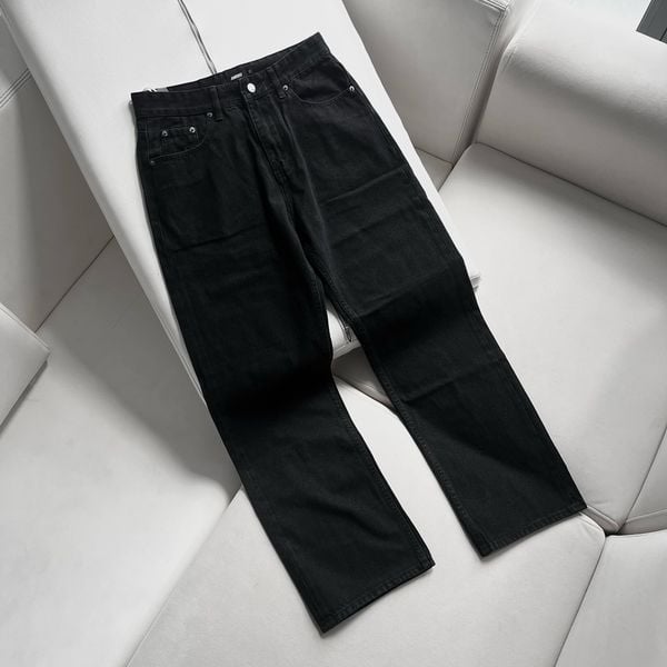  Straight Denim Baggy Jeans - Black 
