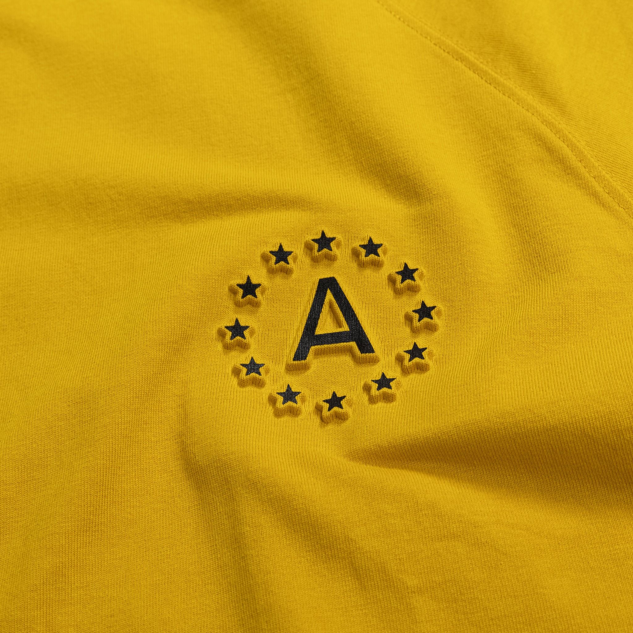  Embossed Star Boxy Raglan TShirt - Yellow 