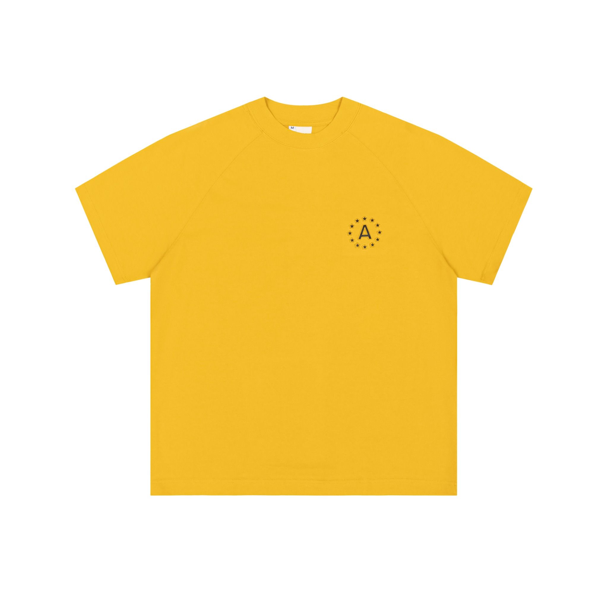  Embossed Star Boxy Raglan TShirt - Yellow 