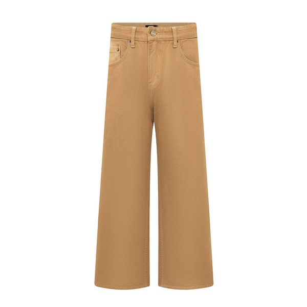  Straight Denim Baggy Jeans - Brown 