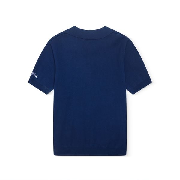  AB WOOL KNIT POLO SHIRT - Navy 