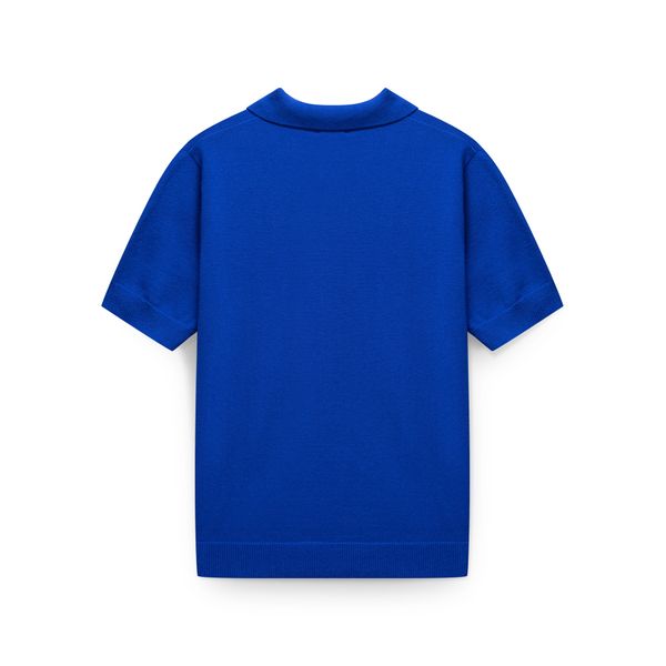  Blank Knit Polo Shirt - Royal Blue 