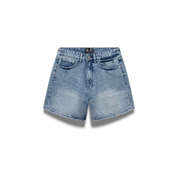  Wide Leg Denim Shorts - Core Blue 