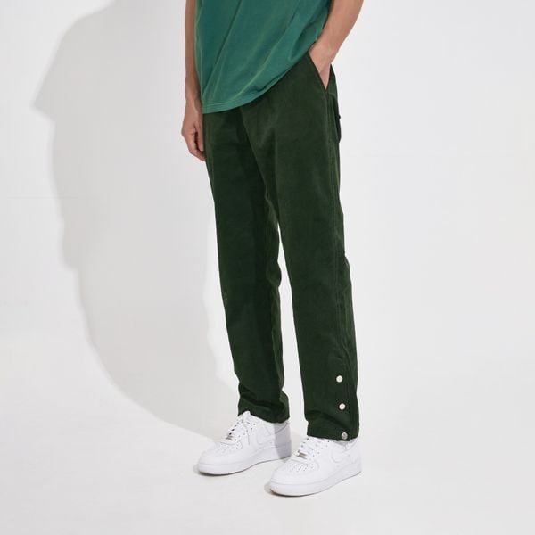  Snap Button Coduroy Pants - Forest Green 