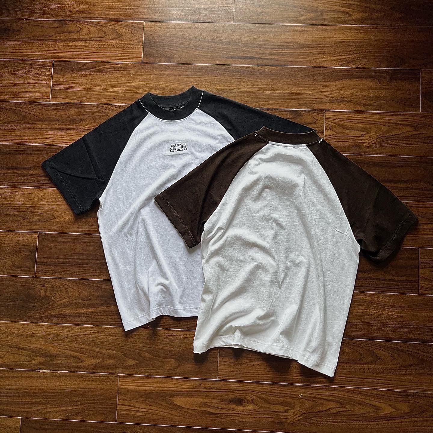  A/S Boxy Raglan TShirt - Brown/White 