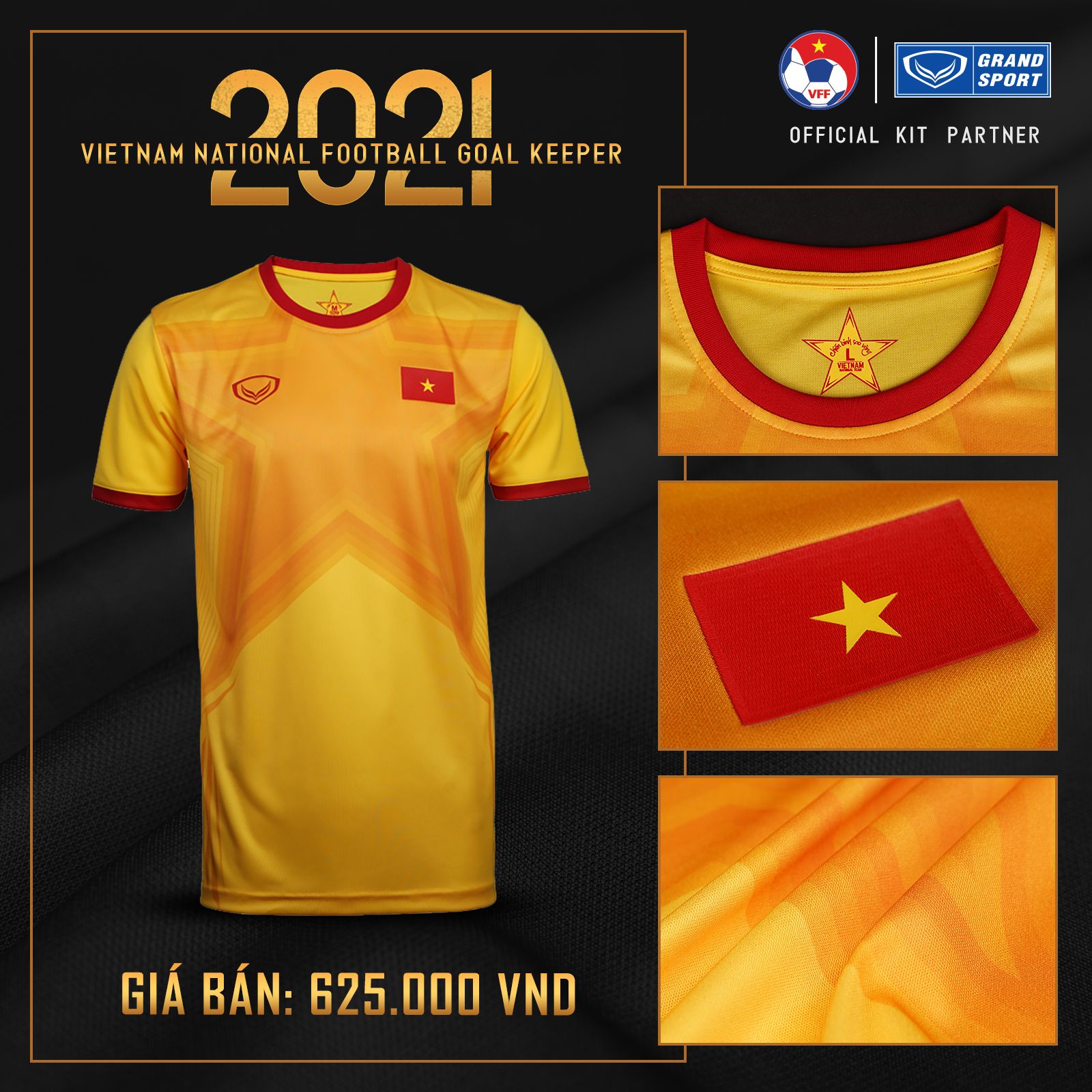  Áo Thủ Môn Đội Tuyển Việt Nam 2021 Grand Sport 