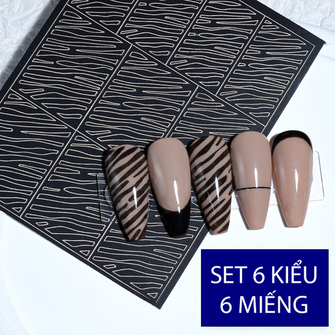  Sticker Nail Kẻ Ô 2 Chiều 