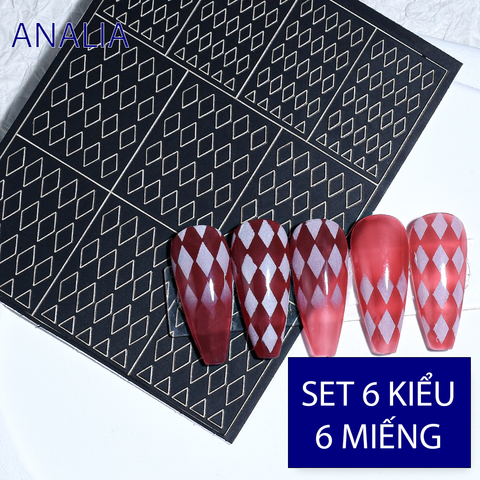  Sticker Nail Kẻ Ô 2 Chiều 