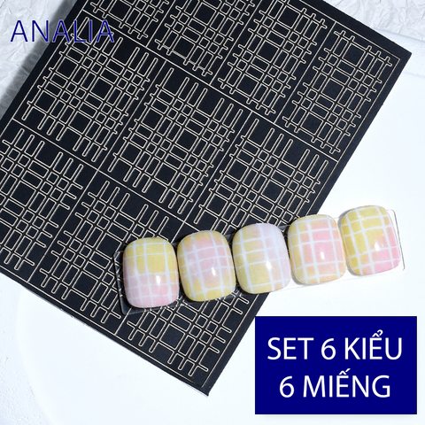  Sticker Nail Kẻ Ô 2 Chiều 