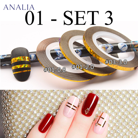  Dây Kim Tuyến Làm Nail SET 3 Cuộn 