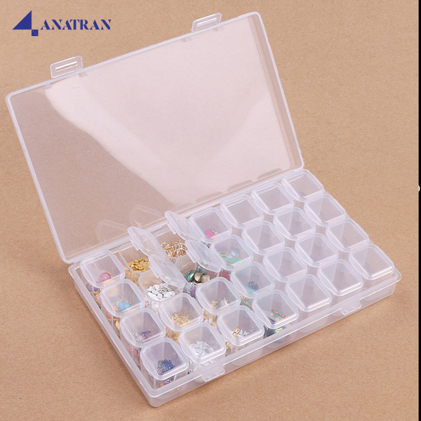  Hộp Đựng Đá Phụ Kiện Nail 28 Ngăn 