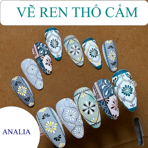  Khoá Học Vẽ Móng Ren Thổ Cẩm 