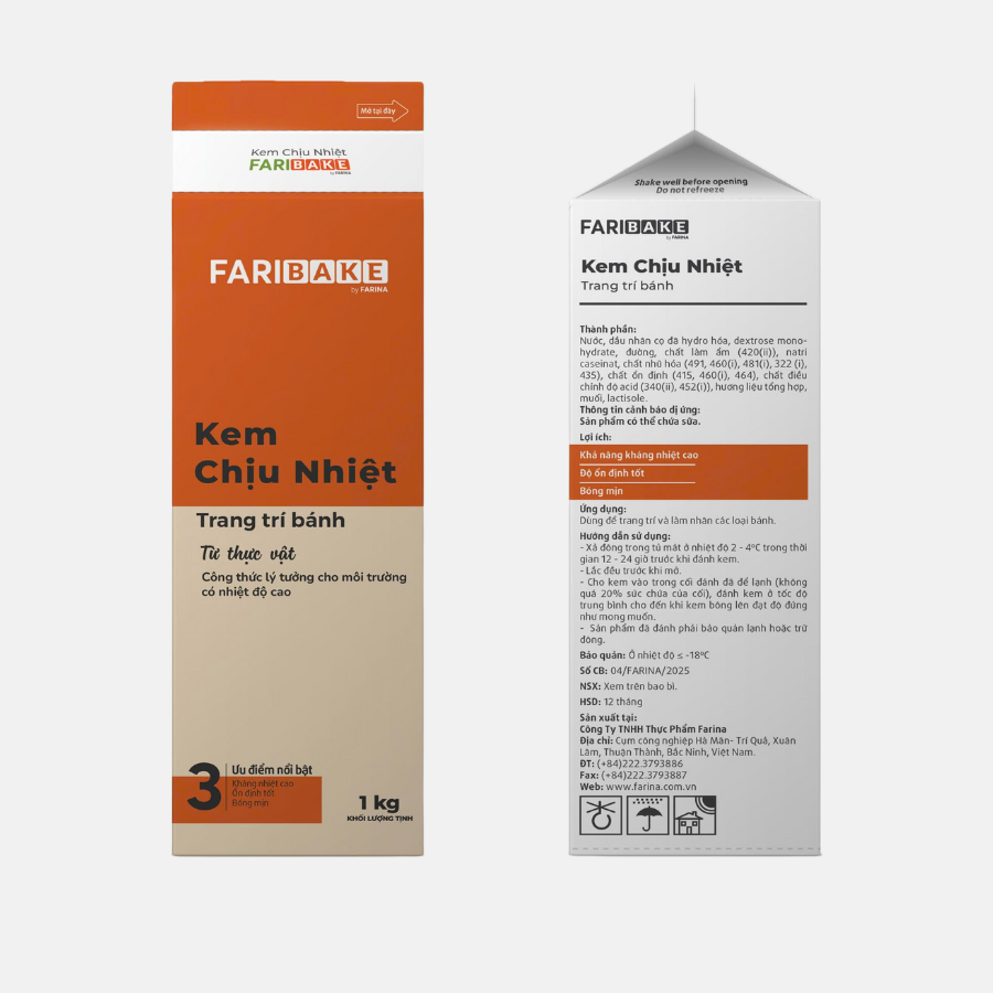 Kem Trang Trí Bánh Chịu Nhiệt Faribake, Farina | Hộp 907g