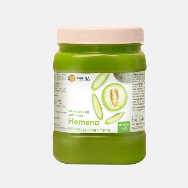 Hemena - Mứt Hoa Quả Hương Dưa Gang, Farina | Hộp 1kg, Thùng 5kg