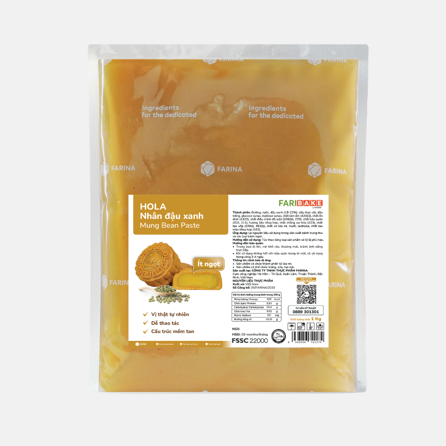 Hola - Nhân Đậu Xanh, Farina | Túi 200g, 1kg, 2kg, 3kg