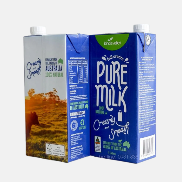 Sữa tươi tiệt trùng nguyên kem Binda Valley 1 L/hộp
