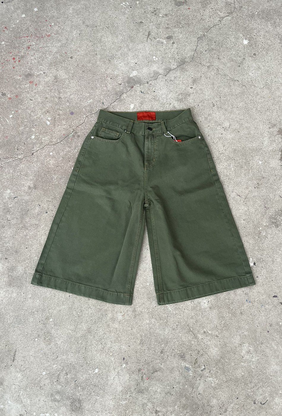  OFFONOFF BAGGY JEAN SHORT / Olive 