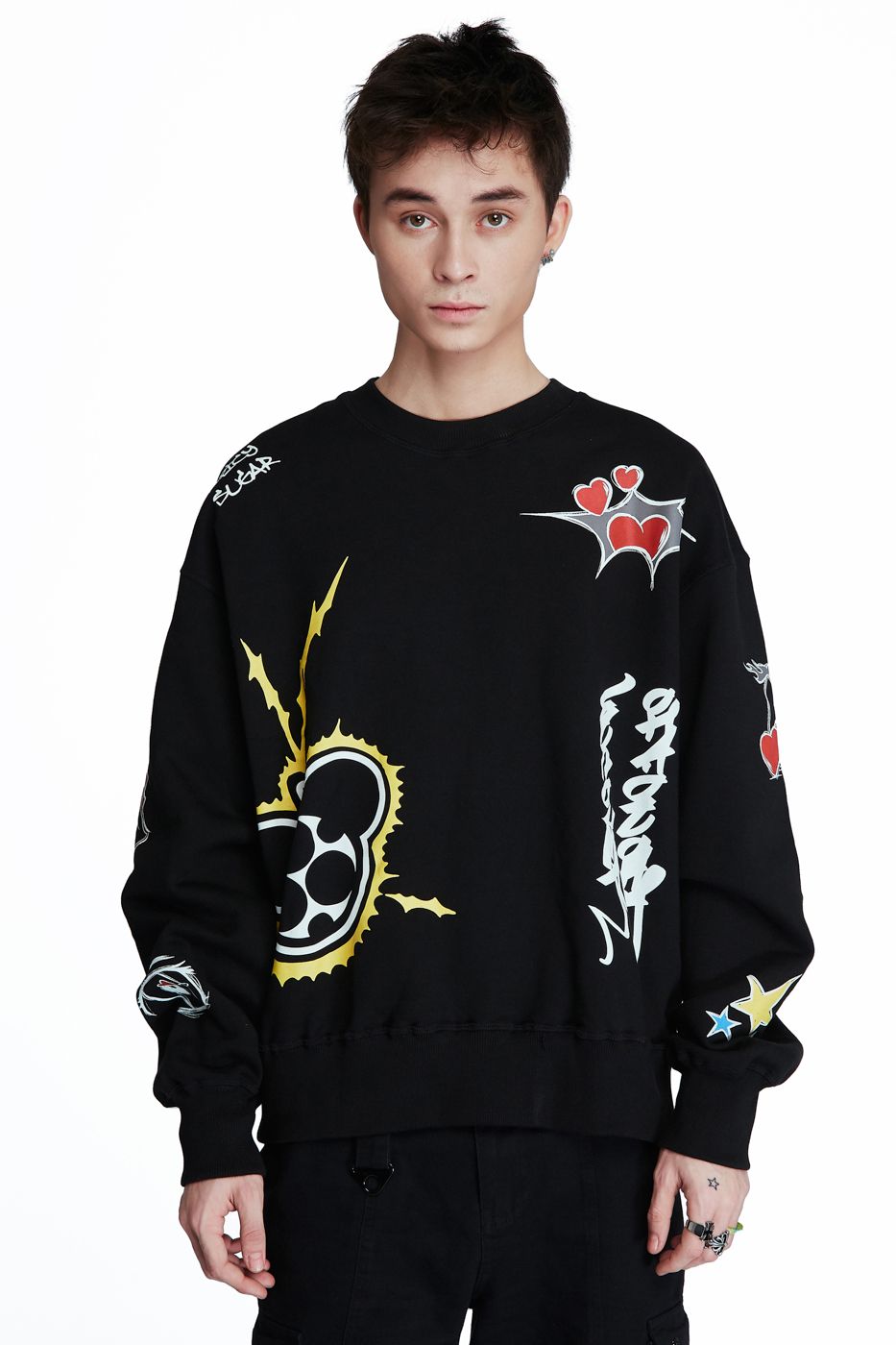  LICKED COLLAB SWEATER BLACK 