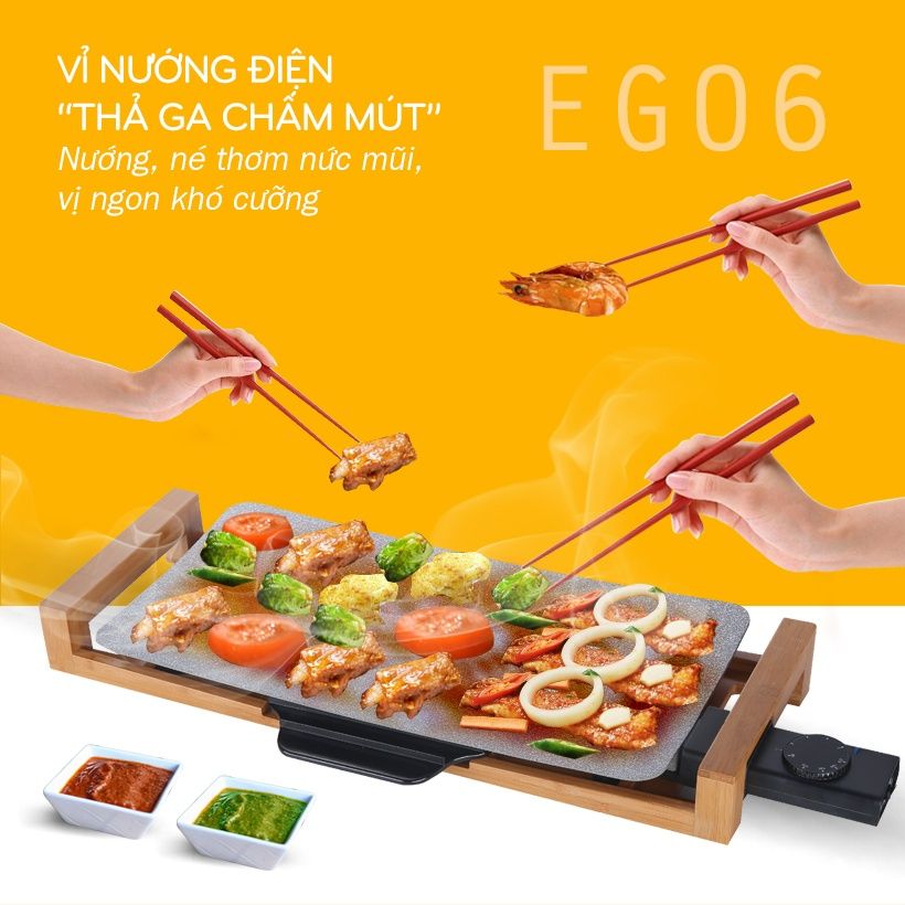  Vỉ Nướng Điện Bếp Nướng Điện Chống Dính Osaka EG06  - Nướng Nghệ Thuật - Chính Hãng 