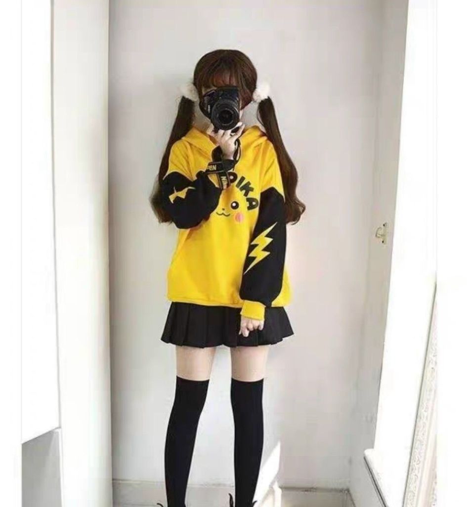  ÁO HOODIE NÓN UNISEX NAM NỮ PIKACHU 