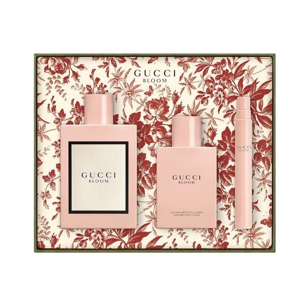 Set Nước Hoa Nữ Gucci Bloom 3pcs ( EDP 100ml + 7.4ml & Lotion Dưỡng Da 100ml) 